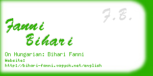 fanni bihari business card